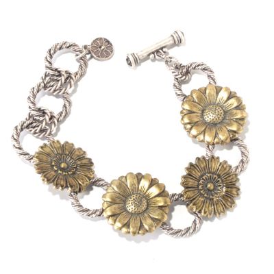 GOLDTONE RETROMEX FLOWER BRACELET