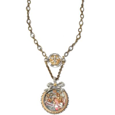 GOLDTONE VICTORIAN SHADOW BOX NECKLACE