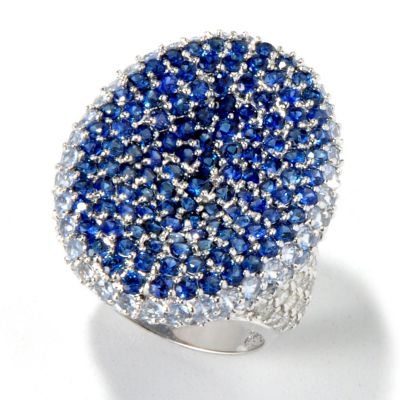 14K WG BLUE & WHITE OVAL SAPPHIRE & DIAMOND RING