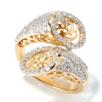 14K YG BYPASS CUT-OUT RING