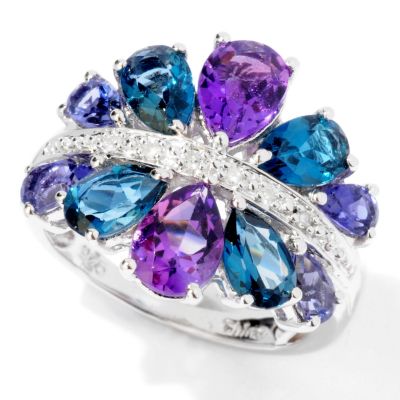 117-643 - NYC II 3.32ctw Pear Cut Multi Gemstone & Diamond Accent Ring