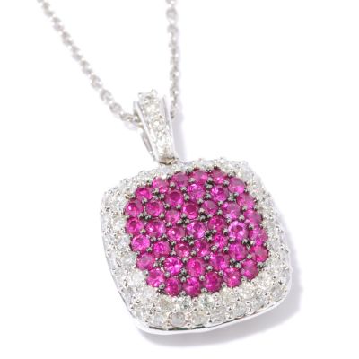 14K WG PAVE RUBY AND DIAMOND PEND