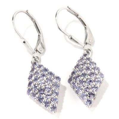 117-793 - Gem Insider Sterling Silver 1.50ctw Marquise Shaped Tanzanite Cluster Earrings