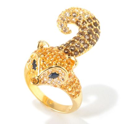 SS/18KV RING PAVE MULTI-GEM "FOXY"