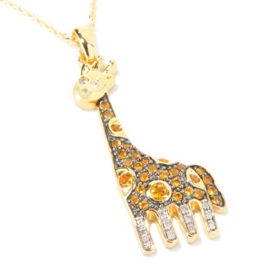 SS/18KV PEND MULTI-GEM GIRAFFE W/ 18" CHAIN