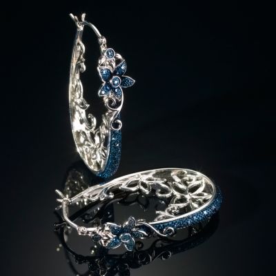 Flower Hoop Earrings