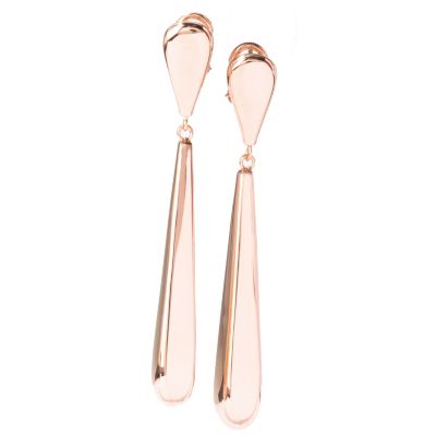 SS/18KGP EAR POLISHED ELONGATED DROP W/ OMEGA BACK