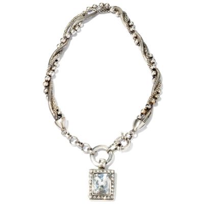 DEMURE DIVA SILVERTONE CRYSTAL DROP NECKLACE