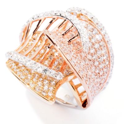 118-403 - Sonia Bitton For Brilliante&reg; 2.55 DEW Tri-Color Layered Ring