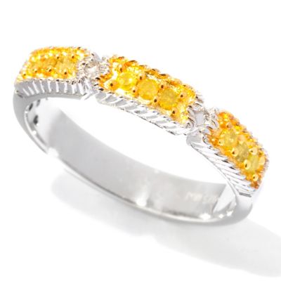 118-586 - Diamond Treasures Sterling Silver 0.15ctw Colored Diamond Stacker Ring 