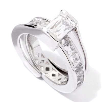 TYCOON SS/PLAT RECTANGULAR CUT AND REMOVABLE ETERNITY RING