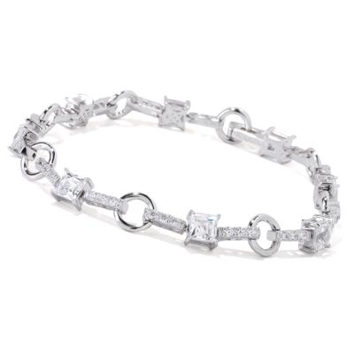 TYCOON SS/PLAT SQUARE AND ROUND LINK BRACELET