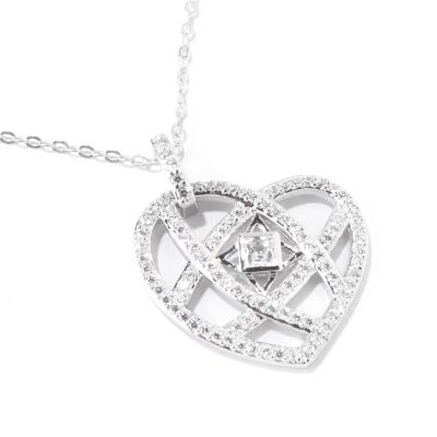 TYCOON SS/PLAT HEART PENDANT W/ 18" CHAIN