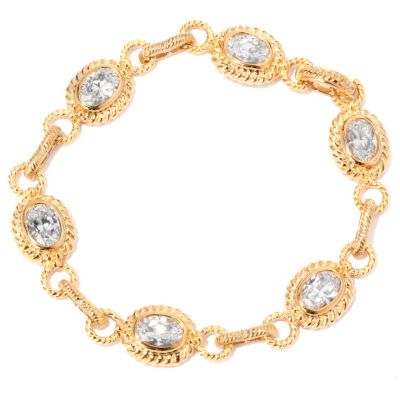 118-641 - DESORO&trade; Gold Embraced&trade; Brilliante&reg; Bezel Set Rope Link Bracelet