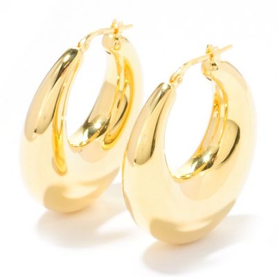 118-690 - Portofino Gold Embraced&trade; Electroform Graduated Hoop Earrings 