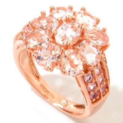 118-782 - NYC II 3.33ctw Morganite, Pink Sapphire & Diamond Flower Ring 
