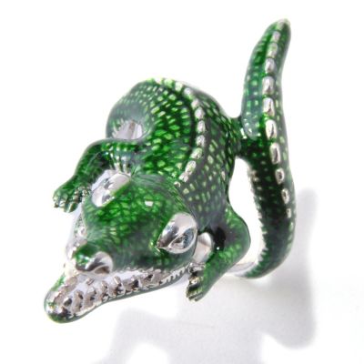 SS ENAMEL ALLIGATOR RING