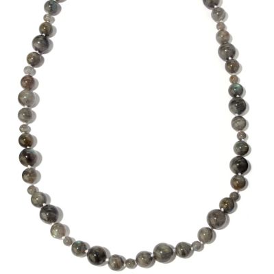 SS MAGNETIC LABADORITE MULTI SIZE BEAD 37"