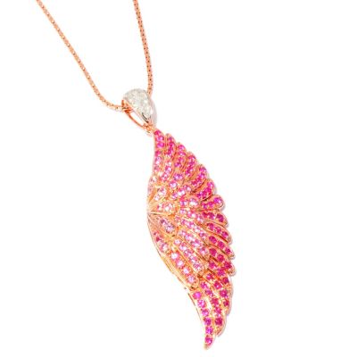 14K RG PINK SAPP WING