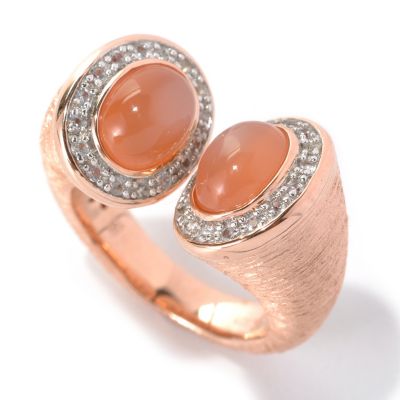 PEACH MOONSTONE/ROSE VERMEIL