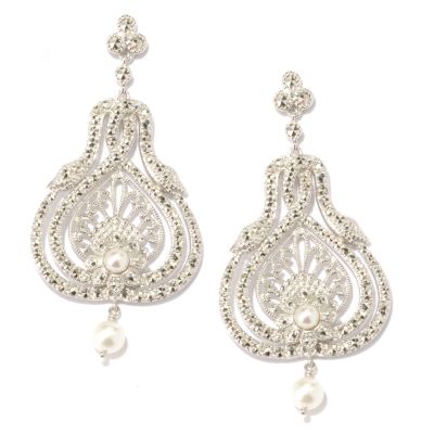 SS WRAP SNAKE TEAR DROP SHAPE MARCASITE EAR