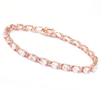 14K RG MORGANITE AND DIAMOND BRAC- OVAL 4X6