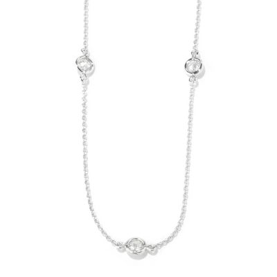 BLTA SS/PLAT 36" BEZEL SET STATION NECKLACE