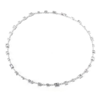 TYCOON SS/PLAT SQUARE AND RECTANGULAR NECKLACE