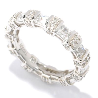 TYCOON SS/PLAT SQUARE AND ROUND ETERNITY BAND RING