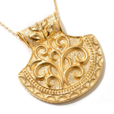 SS/18KYGP PEND HALF-MOON SHIELD w/ 18" CHAIN