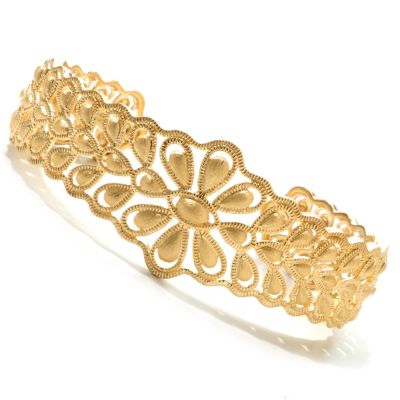 119-411 - Jaipur Bazaar Gold Embraced&trade; 7'' Satin Finished Cuff Bracelet