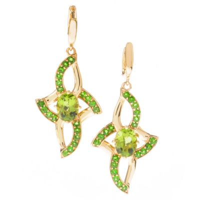 SS/P EAR PERIDOT & CHROME DIOPSIDE