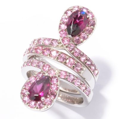 SS/P RING SET OF 3 BRAZILIAN GARNET