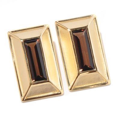 BRONZE/18KGP EAR BAGUETTE GEM