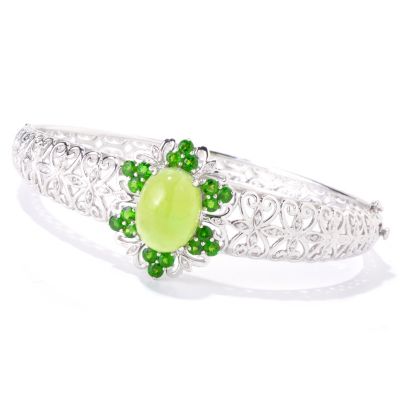 SS GREEN OPAL WITH WHITE ZIRCON ACCENTS