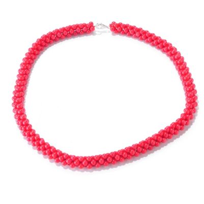 119-718 - Sterling Silver 18'' Red Coral Bead Necklace