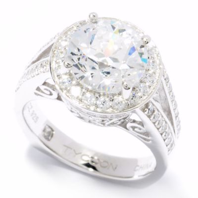 119-868 - TYCOON for Brill Platinum Embraced[ 3.48 DEW Round Halo Split Shank Ring