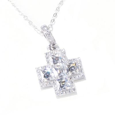 TYCOON SS/PLAT CROSS PEANDANT W/ 18" CHAIN