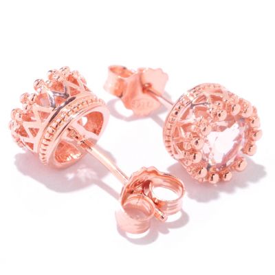 119-937 - NYC II Exotic Gemstone Crown Stud Earrings