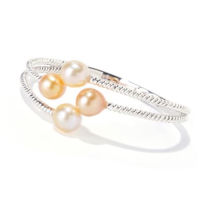 SS GOLDEN SOUTH SEA TWISTED HINGED BANGLE