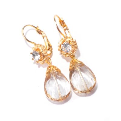 SWEET ROMANCE GOLDTONE CHAMPAGNE ON ICE EARRINGS