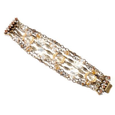 GOLDTONE CRYSTAL KNOT MULTISTRAND BRACELET