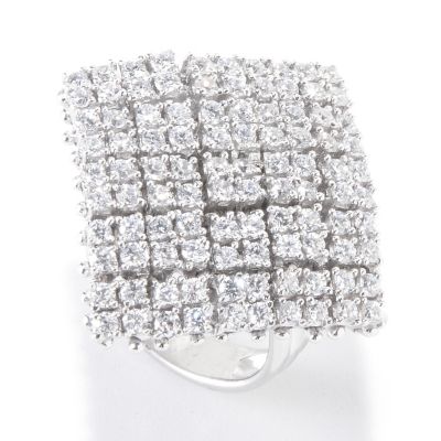120-120 - Sonia Bitton for Brilliante&reg; 3.00 DEW Square Shaped Red Carpet Dream Fit Ring
