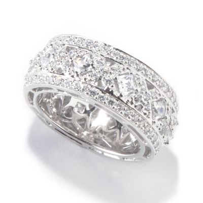 TYCOON SS/PLAT CRISS CROSS ETERNITY BAND RING