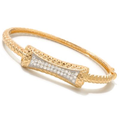 120-177 - DESORO&trade; Gold Embraced&trade; Brilliante&reg; Quilted Texture Bangle Bracelet