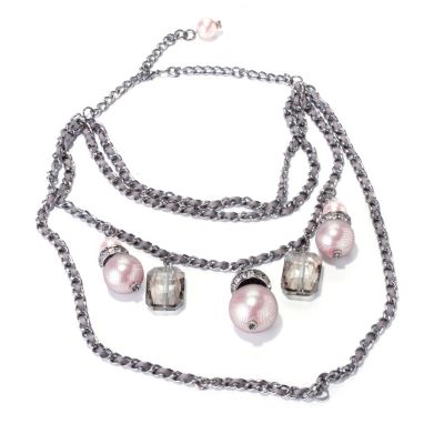 THE FIND BY ANNIE G. "MARILYN NECKLACE" GLASS PEARL & CRYSTAL NECKLACE