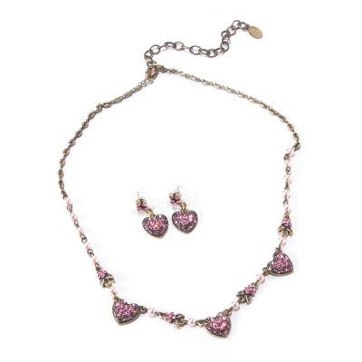 120-256 - Sweet Romance&trade; ''Queen of Hearts'' Necklace & Earrings Set