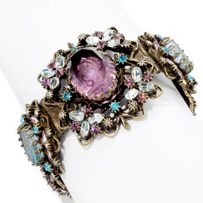 GOLDTONE JEWELED INTAGLIOS BRACELET