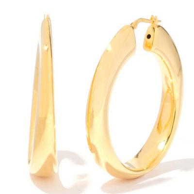 SS/18KGP EAR REVERSE-GRADUATED HOOP EARRING