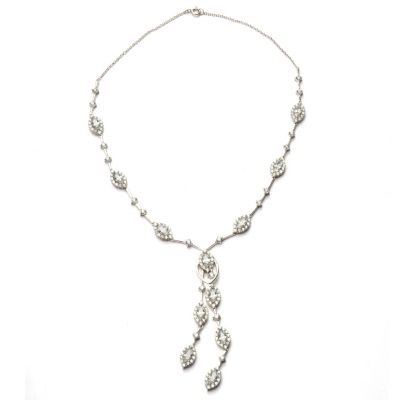 120-504 - Charlie Lapson for Brilliante&reg; Platinum Embraced&trade; 15.22 DEW Marquise Drop Necklace
